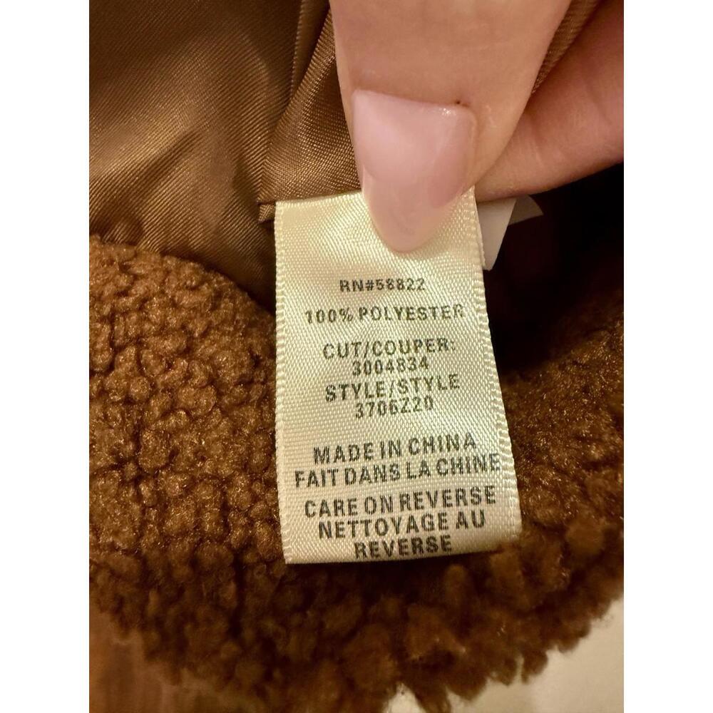 MAX STUDIO Sherpa Teddy Jacket Women's XL Brown Button Front Faux Shearling Coat - Picture 4 of 9
